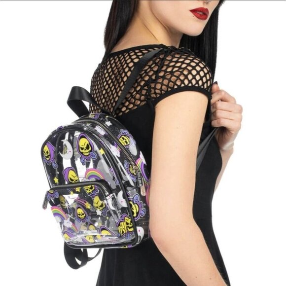 KILLSTAR x Skeletor ✦ Clear PU Mini Backpack ✦ Black Purple Graphic Limited NWT main image 7